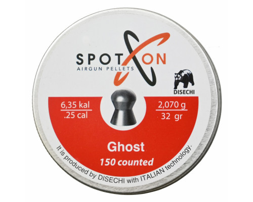 Пули SPOTON Ghost 6,35 мм, 2,07 грамм, 150 штук